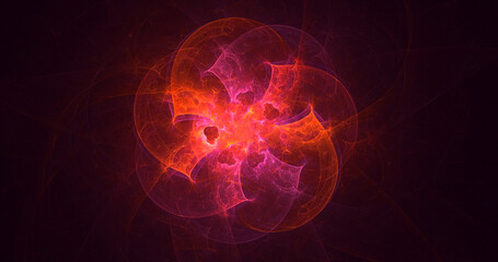 3D rendering abstract colorful fractal light background