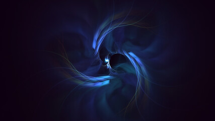 3D rendering abstract blue fractal light background