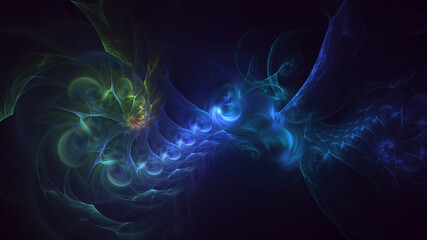 3D rendering abstract colorful fractal light background