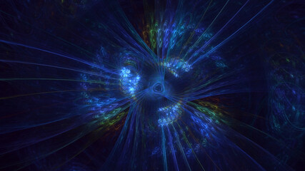 3D rendering abstract colorful fractal light background