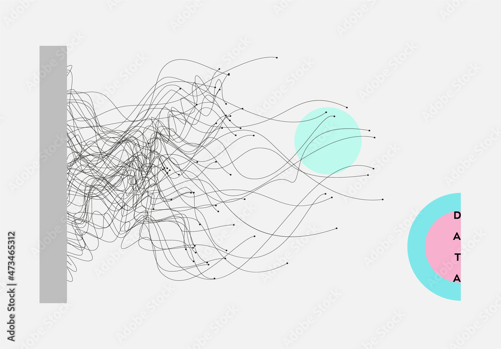 Poster abstract data technology background connected with lines and dots. vector illustration use for poste