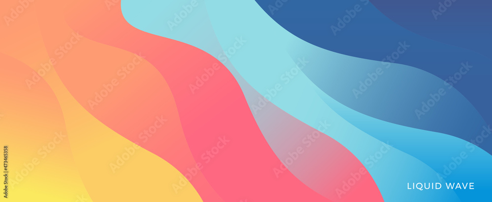 Wall mural abstract pattern background with colorful dynamic wave. modern vector illustration for poster, banne
