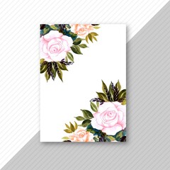 Decorative flower wedding invitation card brochure background