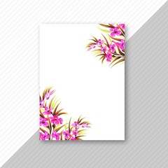 Wedding invitation card colorful floral template vector