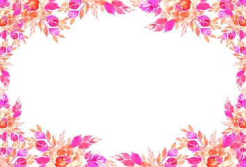 Decorative colorful watercolor flowers card background