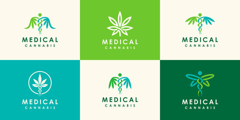 Abstract Medical Marijuana, Cannabis Medical Symbol Icon Illustration