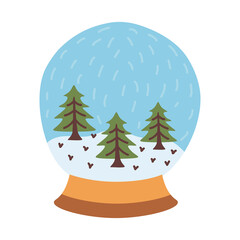 christmas sphere with snowscape