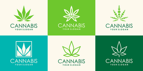 Creative marijuana health medical cannabis vector design template