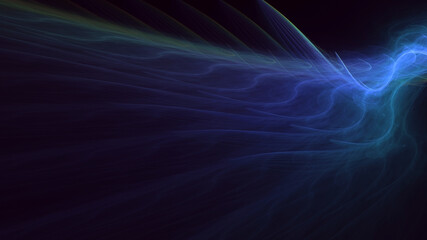 3D rendering abstract blue fractal light background