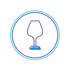 Filled outline Wine glass icon isolated on white background. Wineglass sign. Vector