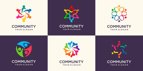 Obraz na płótnie Canvas Community, network and social icon design template