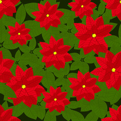 christmas flowers seamless pattern