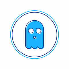 Filled outline Ghost icon isolated on white background. Happy Halloween party. Vector
