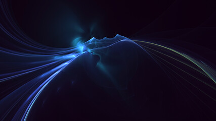 3D rendering abstract multicolor fractal light background