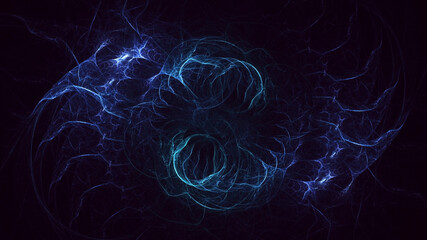 3D rendering abstract multicolor fractal light background