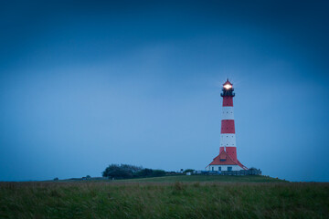 Leuchtturm Westerheversand am Watt der Nordsee