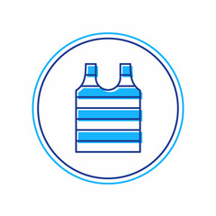 Fototapeta premium Filled outline Striped sailor t-shirt icon isolated on white background. Marine object. Vector