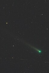 C/2021 A1 Leonard comet, green rocket, laser, light, comets