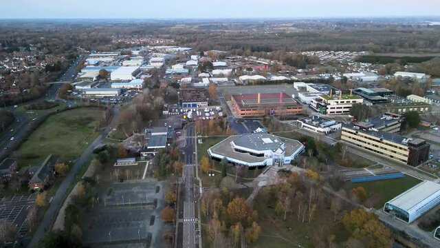 Drone footage Adastral park, Bussiness park Martlesham, Ipswich Suffolk UK