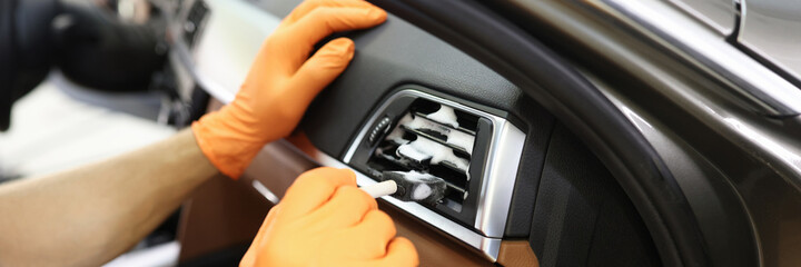 Professional service of car air cleaning system