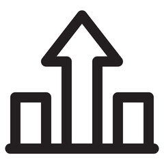increase  business graph vector icon design for app and website