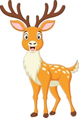 Cartoon deer isolated on white background