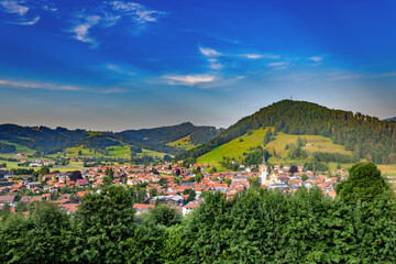 Fototapeta na wymiar Summer in Oberstaufen in Allgäu, Bavaria, Germany.