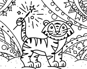 Vector drawing. Children's coloring. Doodle.