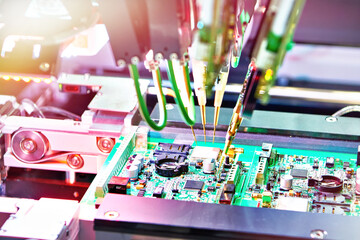 Industrial tester printed circuit boards with flying probe