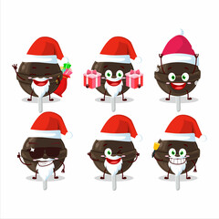 Santa Claus emoticons with sweet chocolate lolipop cartoon character
