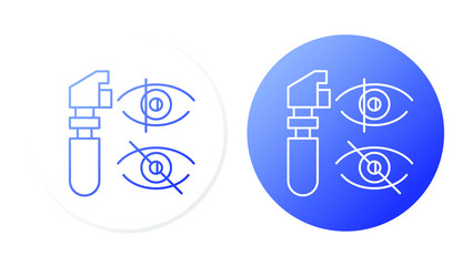 Optometry (Penlight, transilluminator). Line icon concept - obrazy, fototapety, plakaty