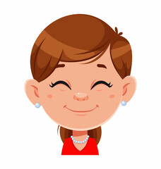 Obraz premium Face expression of pretty woman, cheerful