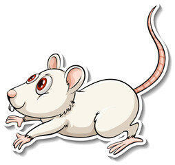 A white rat animal cartoon sticker