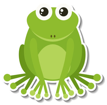 Chubby frog animal cartoon sticker