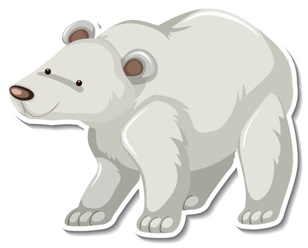 Polar bear animal cartoon sticker