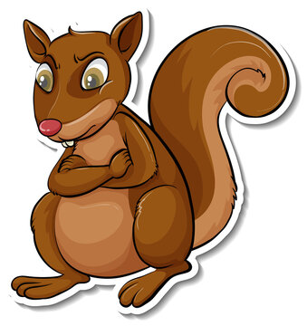 Squirrel animal cartoon sticker