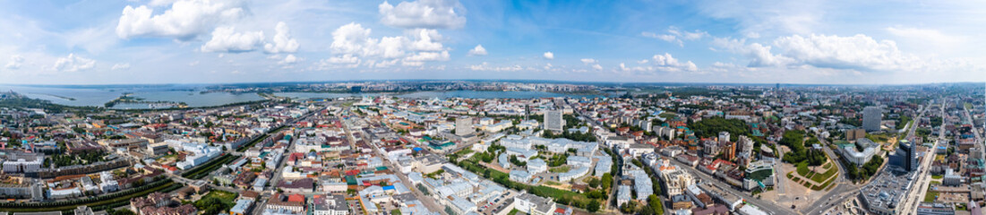 Panoramic aerial top view of Kazan republic of Tatarstan Russia