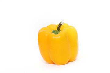 organic yellow sweet bell pepper isolated on white background