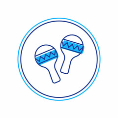 Filled outline Maracas icon isolated on white background. Music maracas instrument mexico. Vector