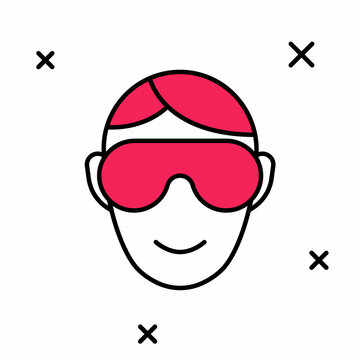 recommend clip art: Filled outline Eye sleep mask icon isolated on white background. Sleeping mask. Vector
