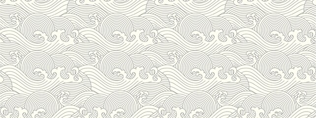 Fototapeta Japanese water wave seamless background.vector illustration obraz