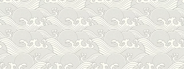 Tuinposter Japanese water wave seamless background.vector illustration © soleh