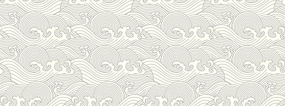 Japanese water wave seamless background.vector illustration