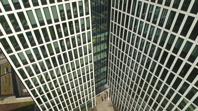 Aerial Shot of Glass Skyscraper