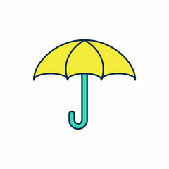 Filled outline Umbrella icon isolated on white background. Insurance concept. Waterproof icon. Protection, safety, security concept. Vector