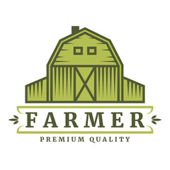 farm house logo design vector, vintage logo, premium logo