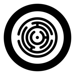 Round Maze icon in circle round black color vector illustration image solid outline style