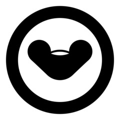 Female screw hand tightening Wing nuts butterfly icon in circle round black color vector illustration image solid outline style