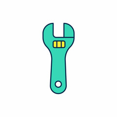 Filled outline Adjustable wrench icon isolated on white background. Vector