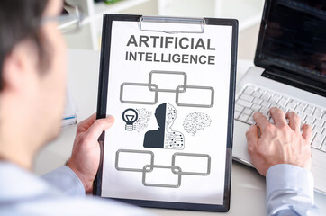 Artificial intelligence concept on a clipboard